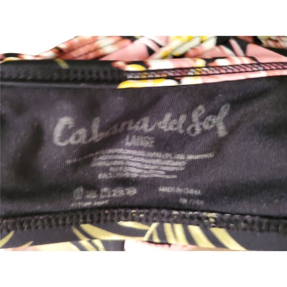 Cabana Del Sol Lg Bikini Top X Marks the Spot Wrap Hibiscus Tropical Swimwear - Picture 7 of 11